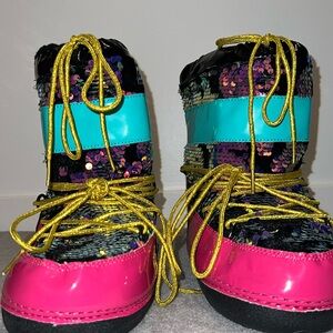 Rainbow winter boots